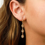 La Vie Parisienne-Three Pearl Leaf Hooks-Earrings-14k Gold Plated-Blue Ruby Jewellery-Vancouver Canada