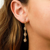 La Vie Parisienne-Three Pearl Leaf Hooks-Earrings-14k Gold Plated-Blue Ruby Jewellery-Vancouver Canada