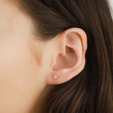 Three Prong Diamond Studs-Earrings-Goldhive-14k White Gold-Blue Ruby Jewellery-Vancouver-Canada