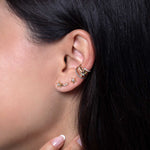 Adina Reyter-Tiny 3D Diamond Star Stud-Earrings-14k Yellow Gold-Blue Ruby Jewellery-Vancouver Canada