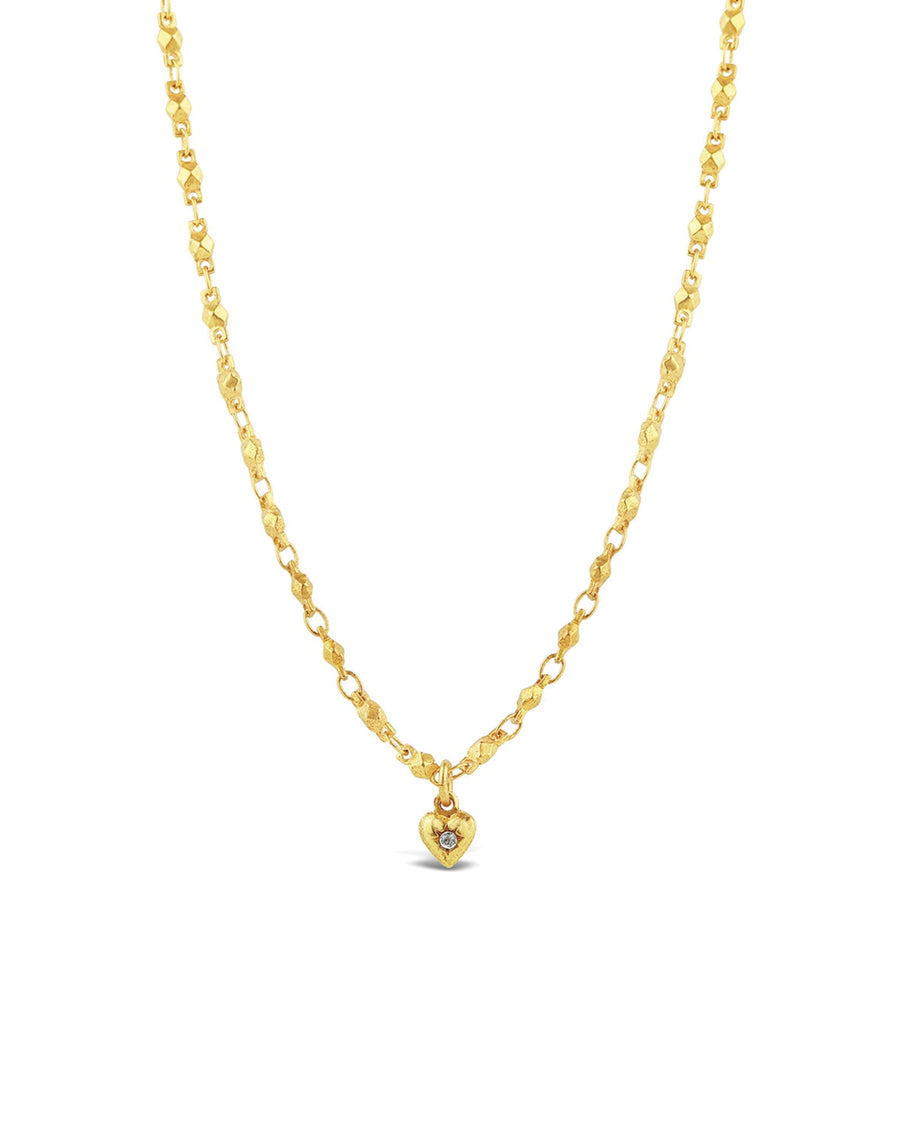 La Vie Parisienne-Tiny Crystal Heart Necklace-Necklaces-14k Gold Plated, White Crystal-Blue Ruby Jewellery-Vancouver Canada