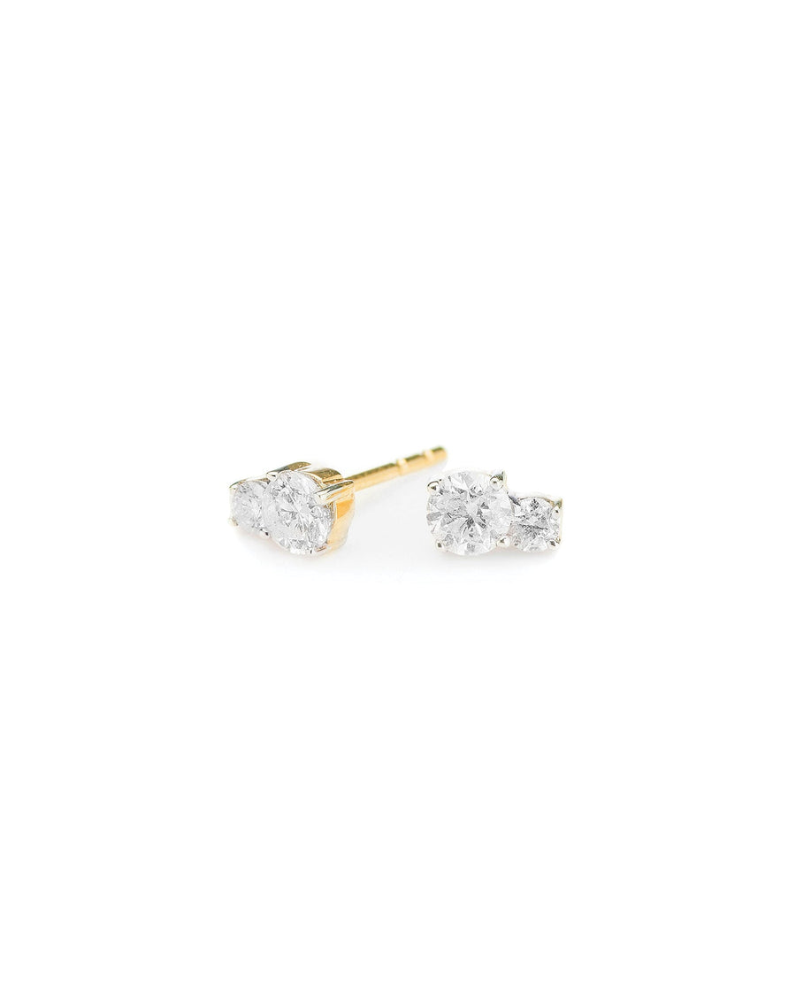 Adina Reyter-Tiny Diamond Amigos Studs-Earrings-14k Yellow Gold, Diamond-Blue Ruby Jewellery-Vancouver Canada