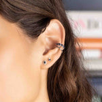 Adina Reyter-Tiny Diamond Sapphire Amigos Stud-Earrings-14k Yellow Gold, Sapphire, Diamond-Blue Ruby Jewellery-Vancouver Canada