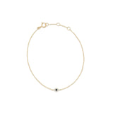 Quiet Icon-Tiny Evil Eye CZ Bracelet-Bracelets-14k Gold Vermeil, White Cubic Zirconia, Blue Cubic Zirconia-Blue Ruby Jewellery-Vancouver Canada