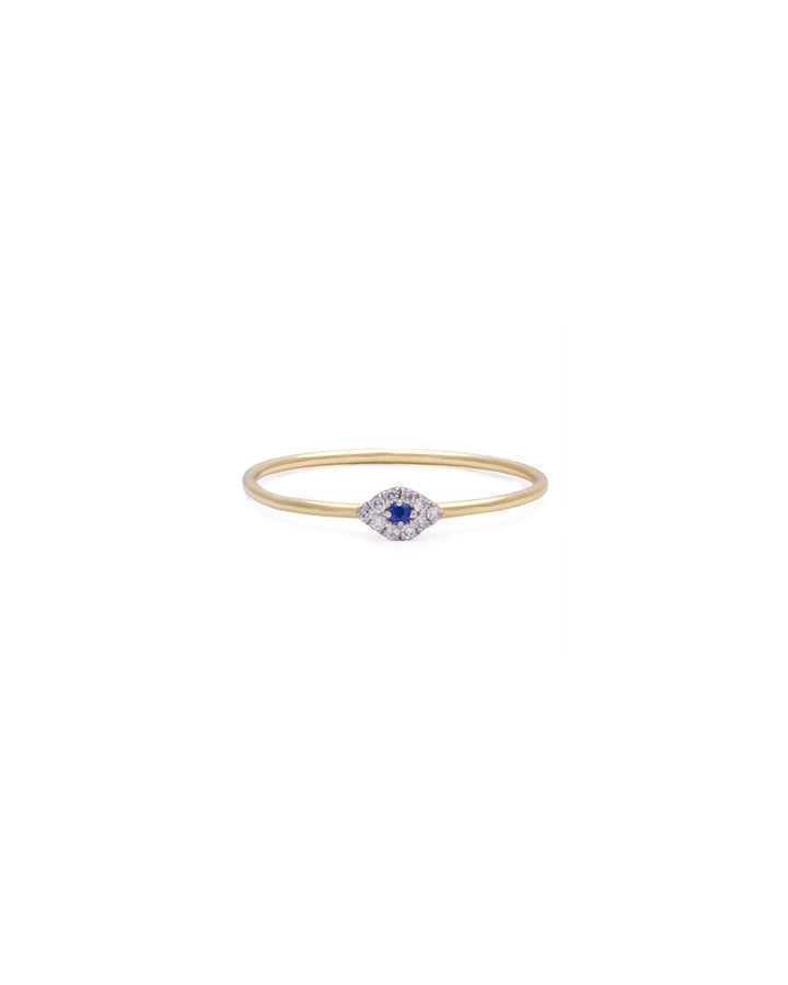 Quiet Icon-Tiny Evil Eye Ring-Rings-14k Gold Vermeil, Cubic Zirconia-5-Blue Ruby Jewellery-Vancouver Canada