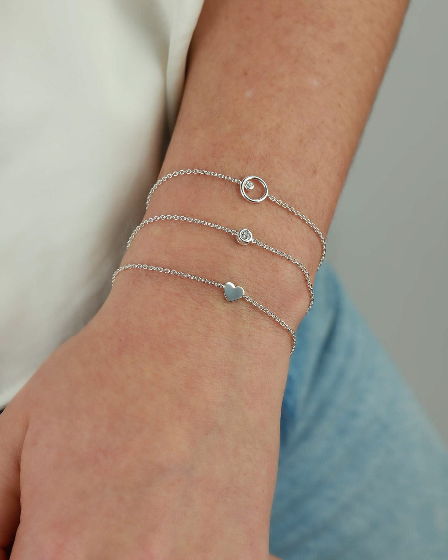 Tashi-Tiny Heart Bracelet-Bracelets-Sterling Silver-Heart-Blue Ruby Jewellery-Vancouver Canada
