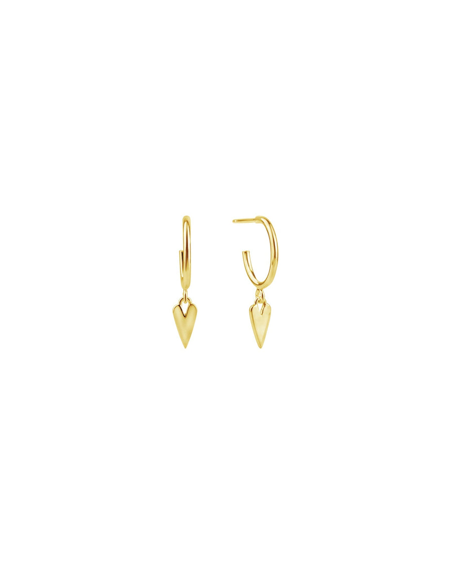 Tashi-Tiny Heart Charm Hoops-Earrings-14k Gold Vermeil-Heart-Blue Ruby Jewellery-Vancouver Canada