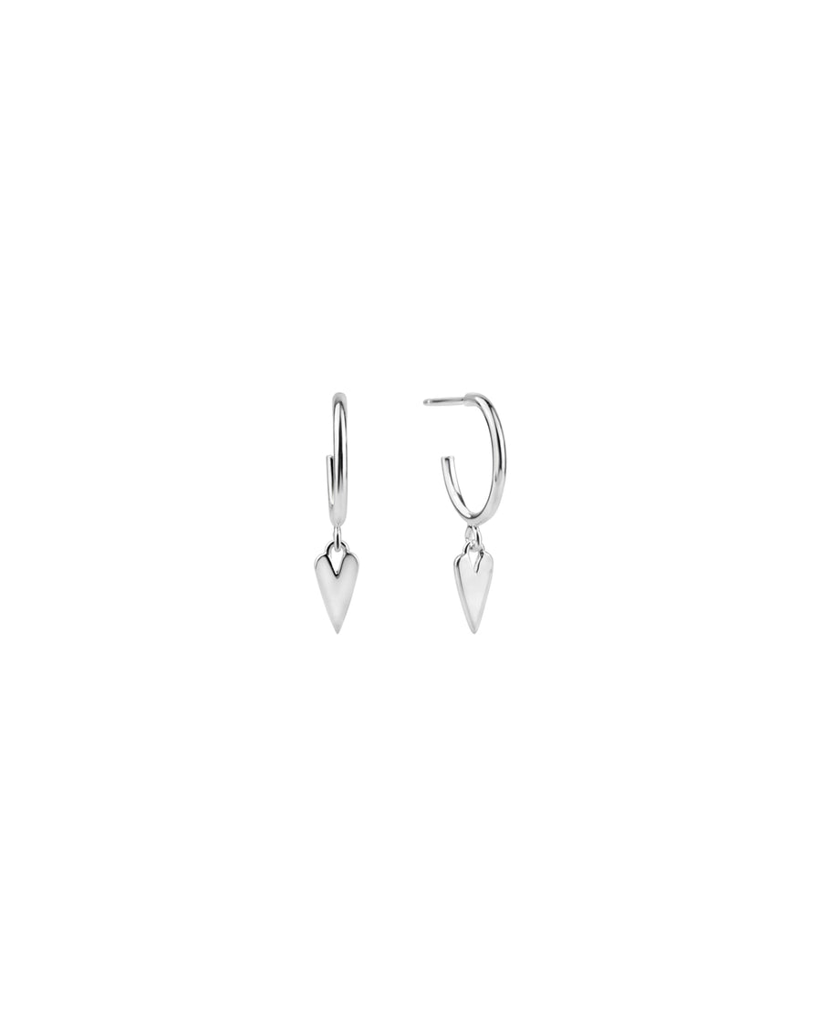 Tashi-Tiny Heart Charm Hoops-Earrings-Sterling Silver-Heart-Blue Ruby Jewellery-Vancouver Canada