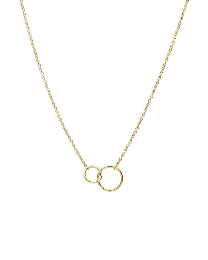 Tashi-Tiny Interlocking Circle Necklace-Necklaces-14k Gold Vermeil-Blue Ruby Jewellery-Vancouver Canada