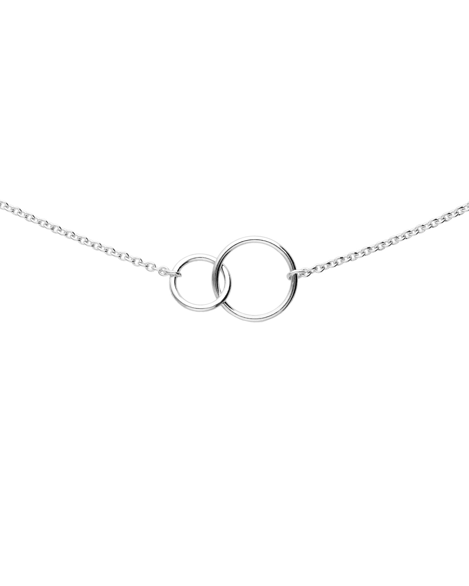 Tashi Tiny Interlocking Circle Necklace Sterling Silver Blue