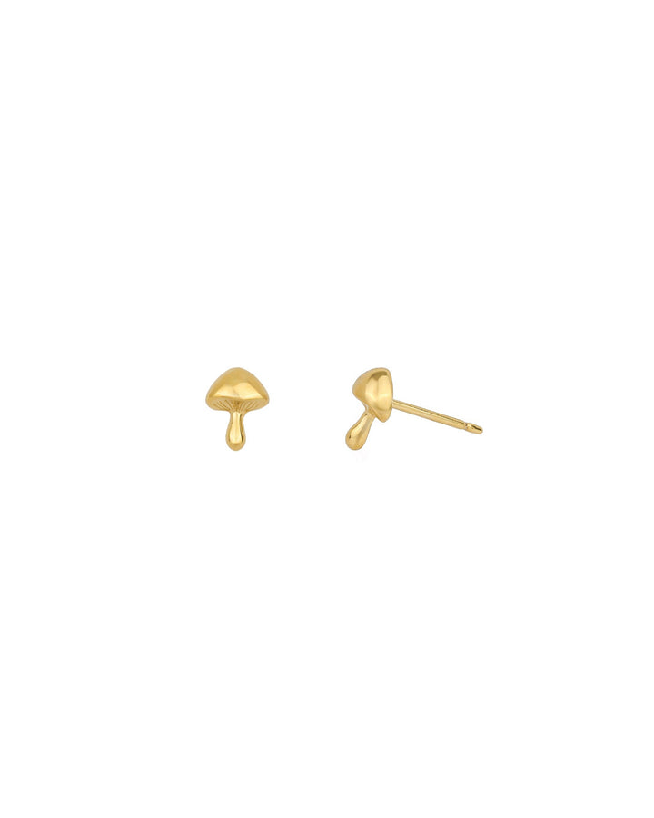 Tashi-Tiny Mushroom Studs-Earrings-14k Gold Vermeil-Blue Ruby Jewellery-Vancouver Canada