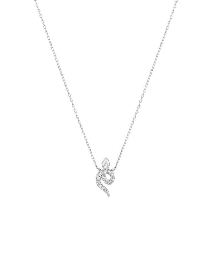 Adina Reyter-Tiny Pavé Snake Necklace-Necklaces-Sterling Silver, Diamond-Blue Ruby Jewellery-Vancouver Canada
