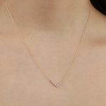 Adina Reyter-Tiny Pavé V Chevron Necklace-Necklaces-14k Yellow Gold, Diamond-Blue Ruby Jewellery-Vancouver Canada