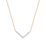 Adina Reyter-Tiny Pavé V Chevron Necklace-Necklaces-14k Yellow Gold, Diamond-Blue Ruby Jewellery-Vancouver Canada