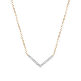 Adina Reyter-Tiny Pavé V Chevron Necklace-Necklaces-14k Yellow Gold, Diamond-Blue Ruby Jewellery-Vancouver Canada
