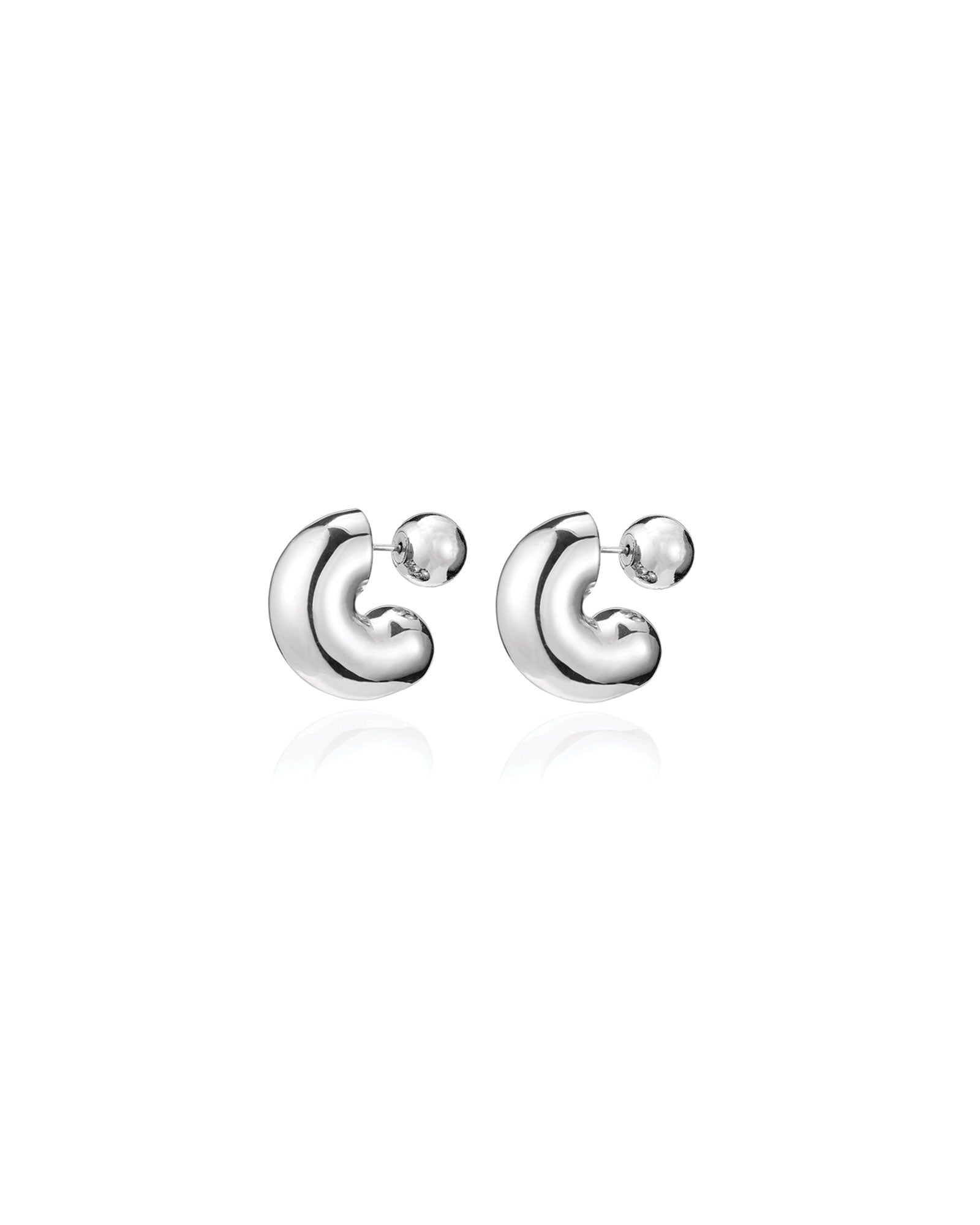Jenny Bird-Tome Hoops - Medium-Earrings-Silver Plated-Blue Ruby Jewellery-Vancouver Canada
