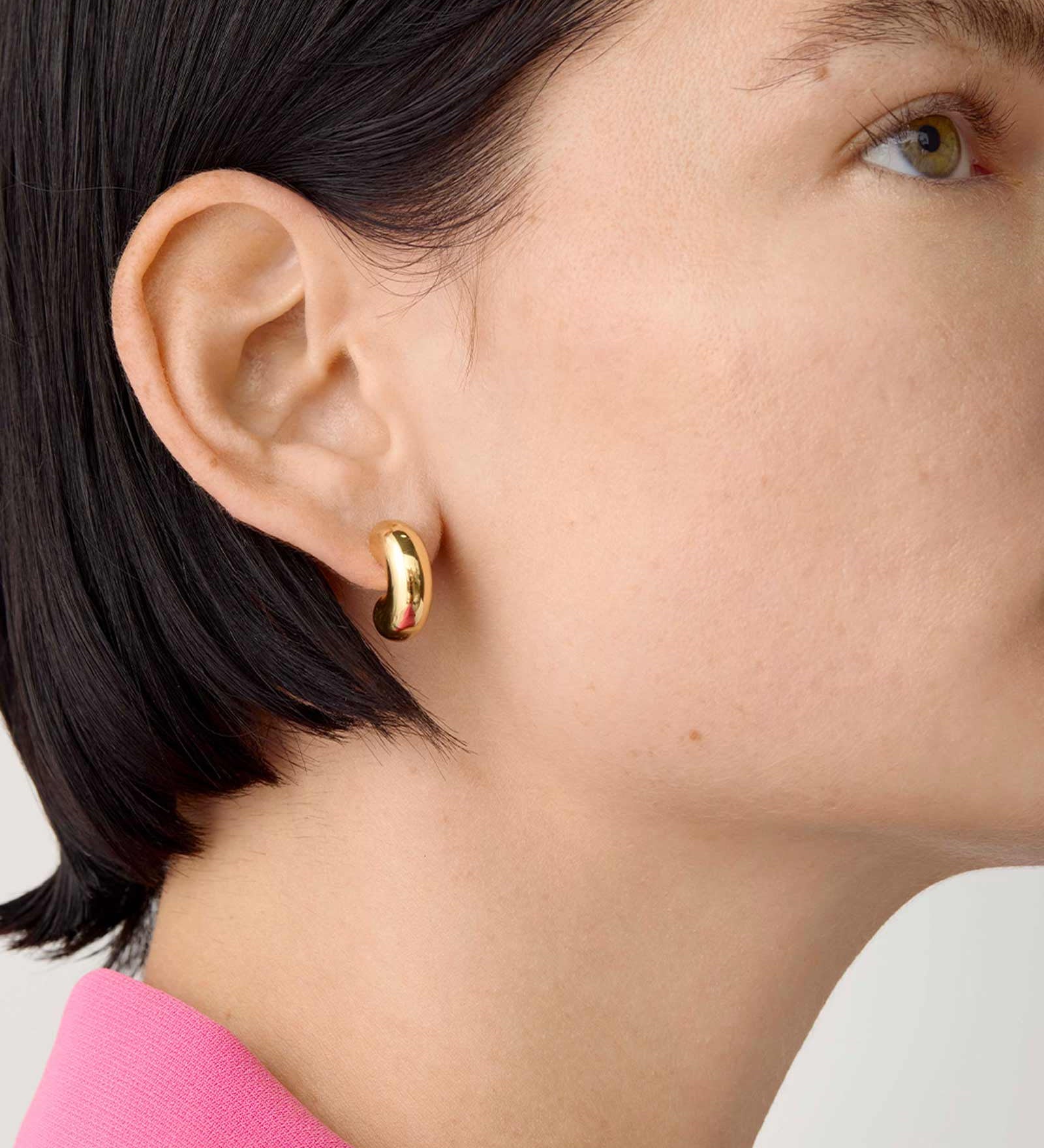 Jenny Bird-Tome Hoops - Small-Earrings-14k Gold Plated-Blue Ruby Jewellery-Vancouver Canada