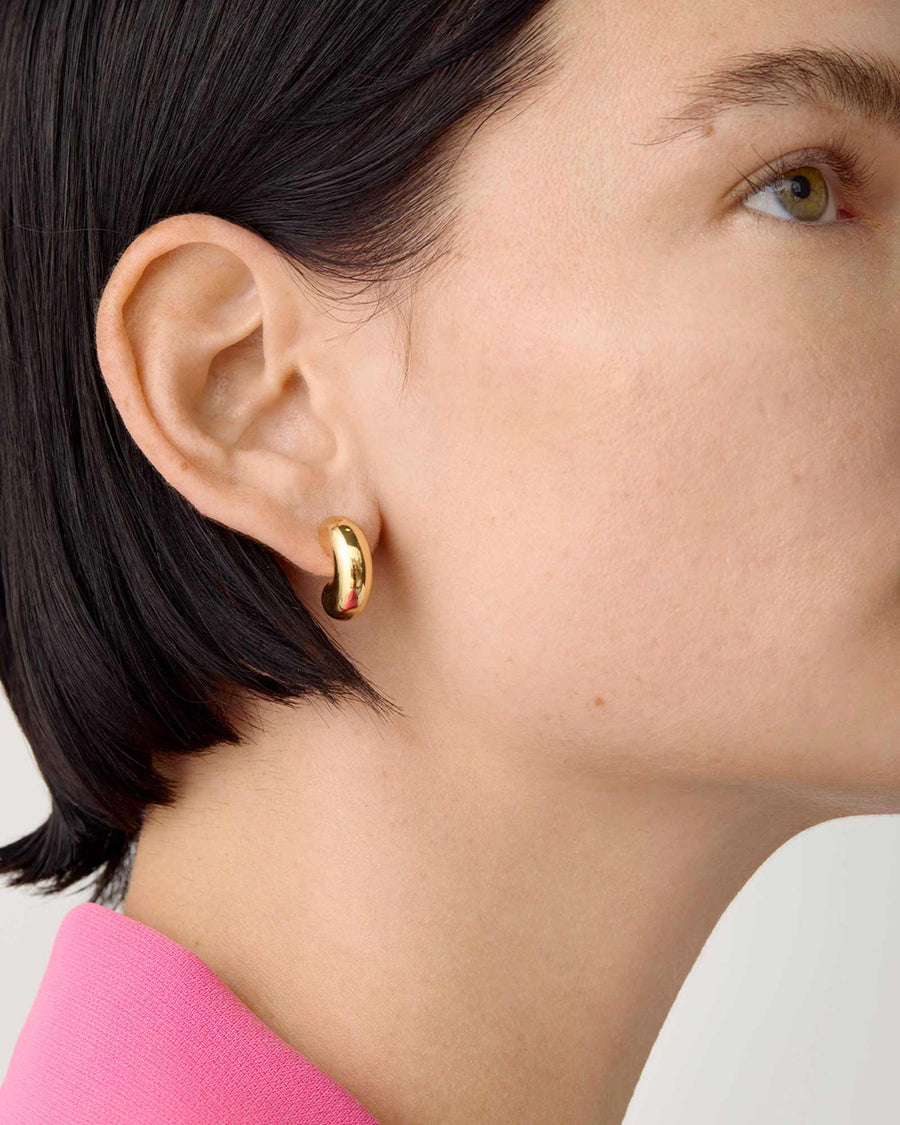 Jenny Bird-Tome Hoops - Small-Earrings-14k Gold Plated-Blue Ruby Jewellery-Vancouver Canada