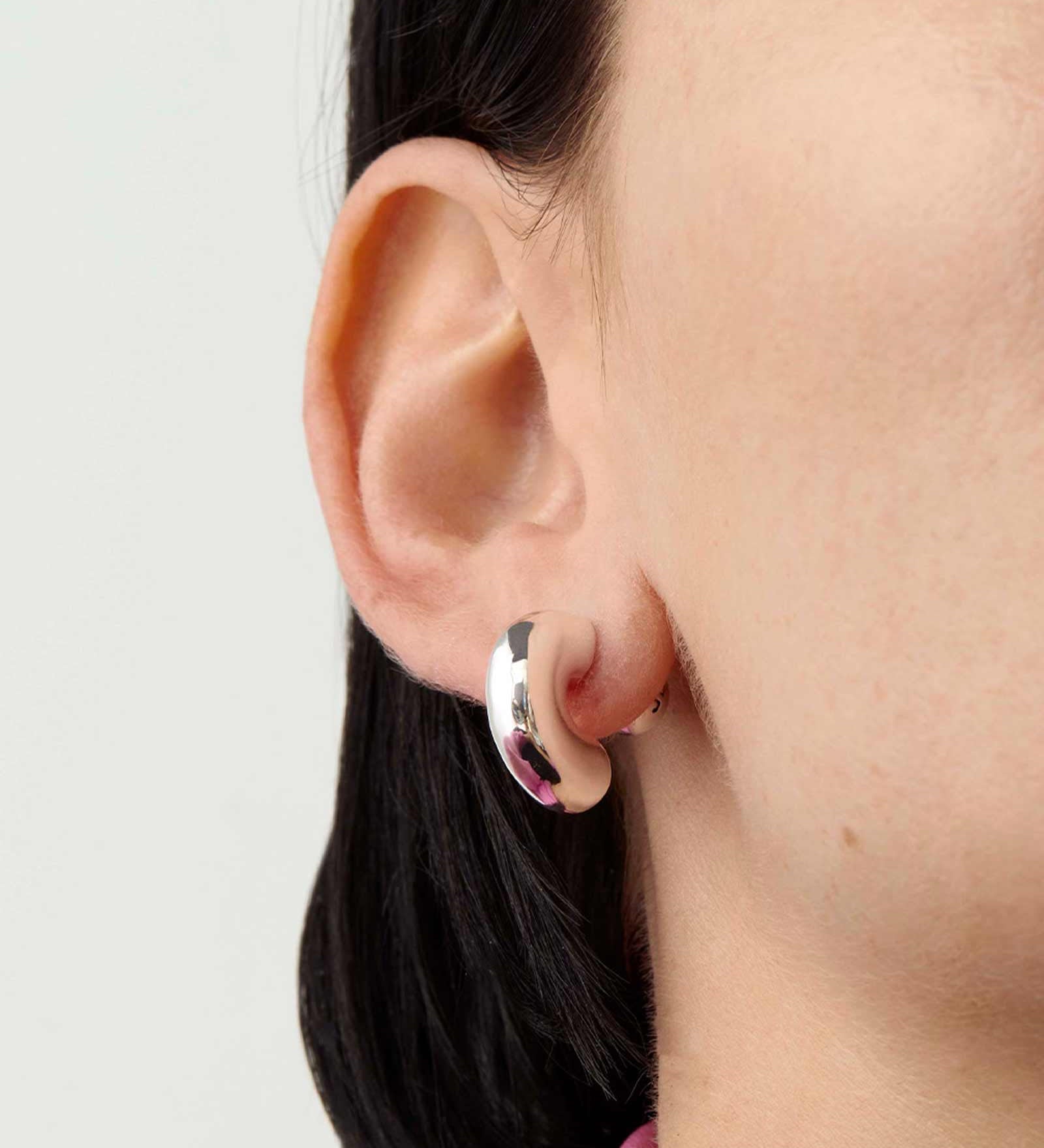 Jenny Bird-Tome Hoops - Small-Earrings-Silver Plated-Blue Ruby Jewellery-Vancouver Canada