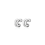 Jenny Bird-Tome Hoops - Small-Earrings-Silver Plated-Blue Ruby Jewellery-Vancouver Canada