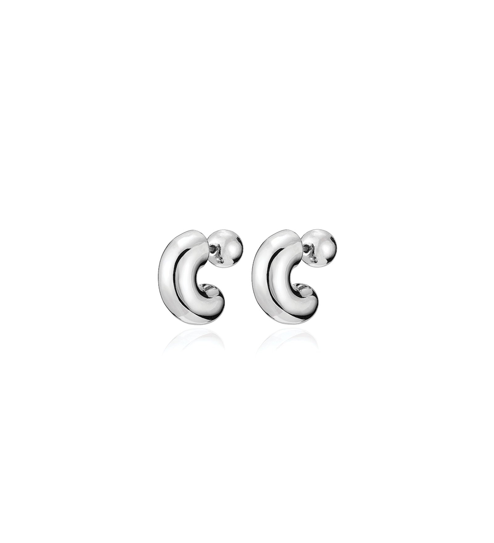 Jenny Bird-Tome Hoops - Small-Earrings-Silver Plated-Blue Ruby Jewellery-Vancouver Canada