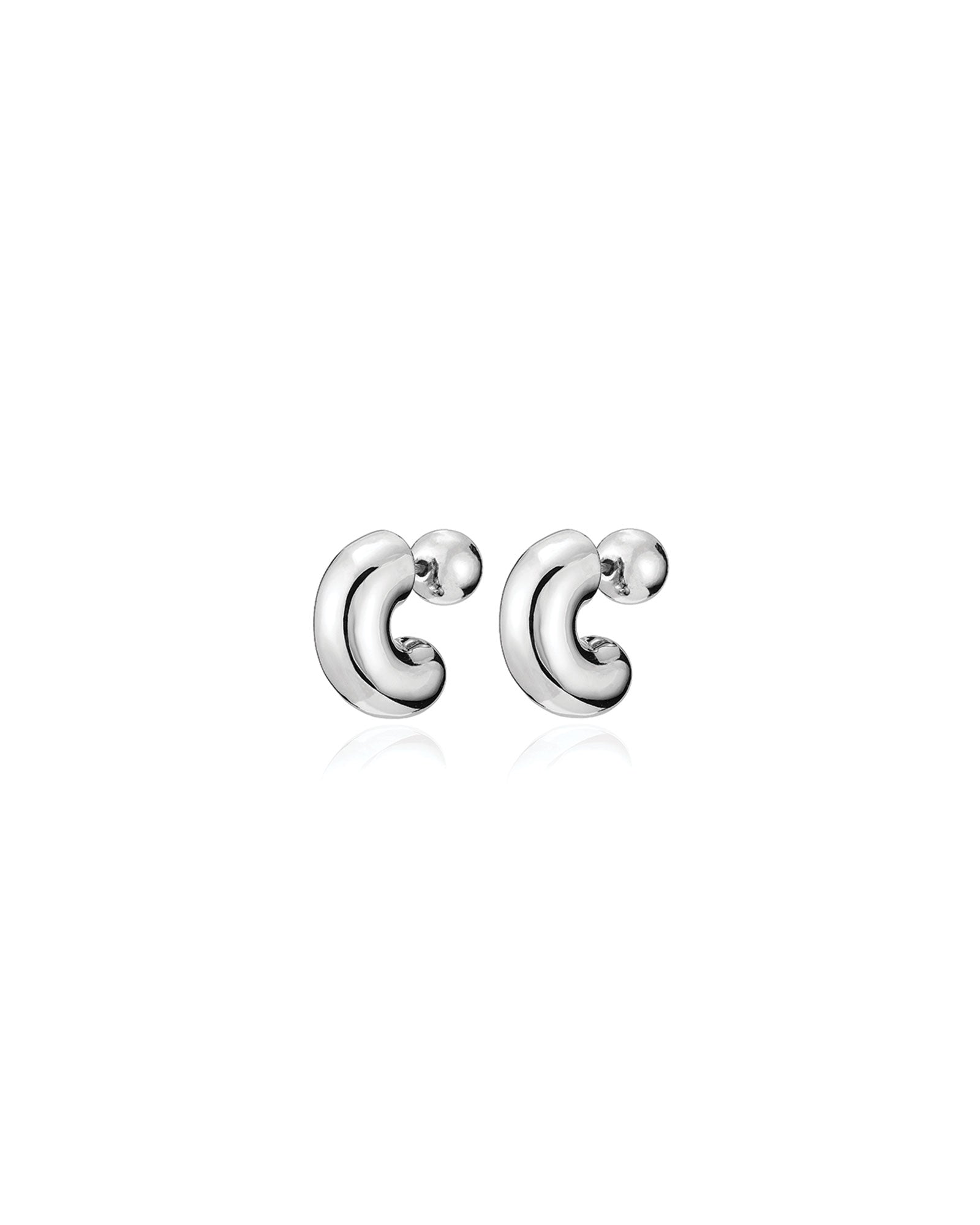 Jenny Bird-Tome Hoops - Small-Earrings-Silver Plated-Blue Ruby Jewellery-Vancouver Canada