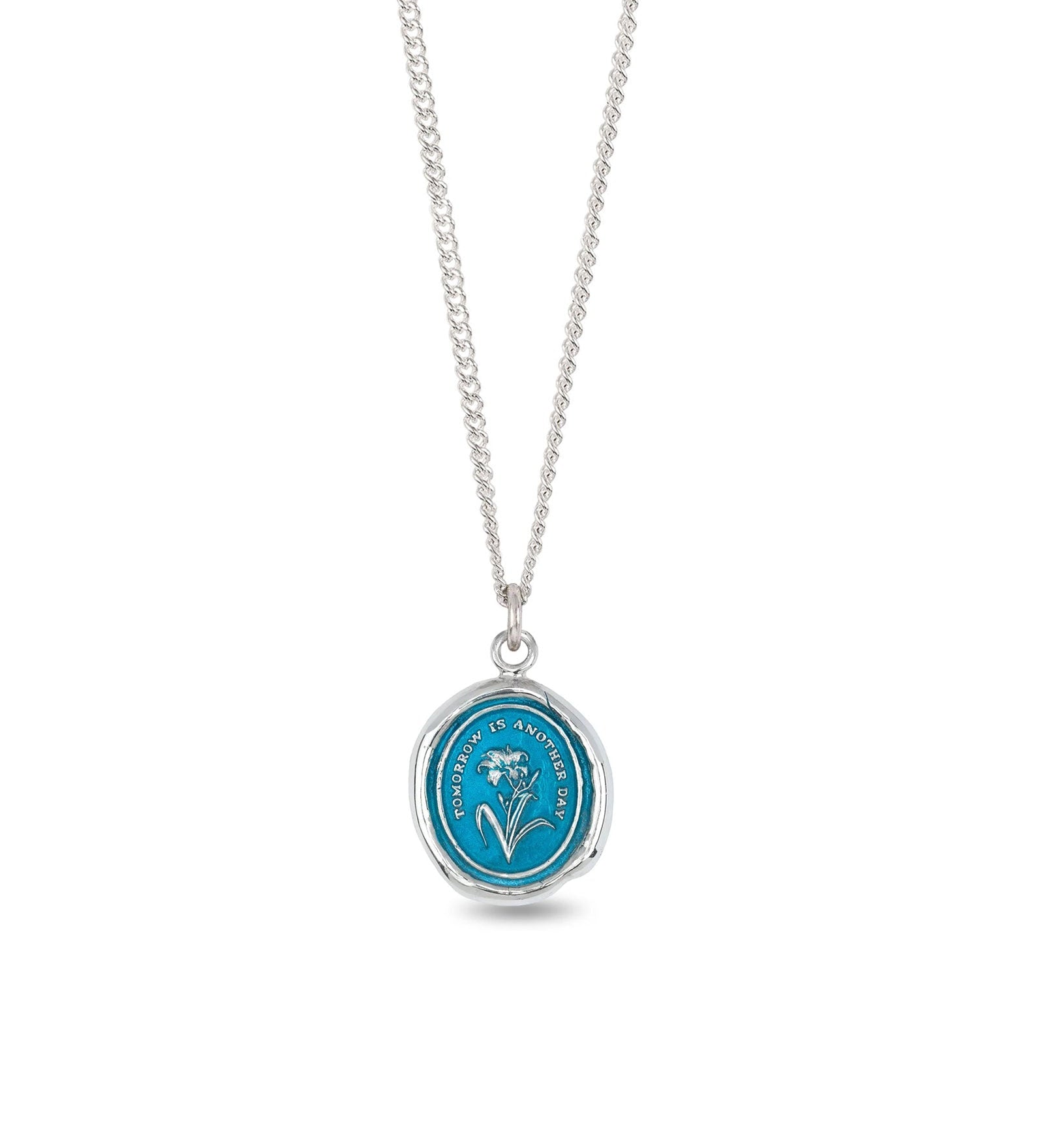 Tomorrow is Another Day Talisman | Capri Blue-Sterling Silver, Ceramic Blue-Blue Ruby Jewellery-Vancouver Canada