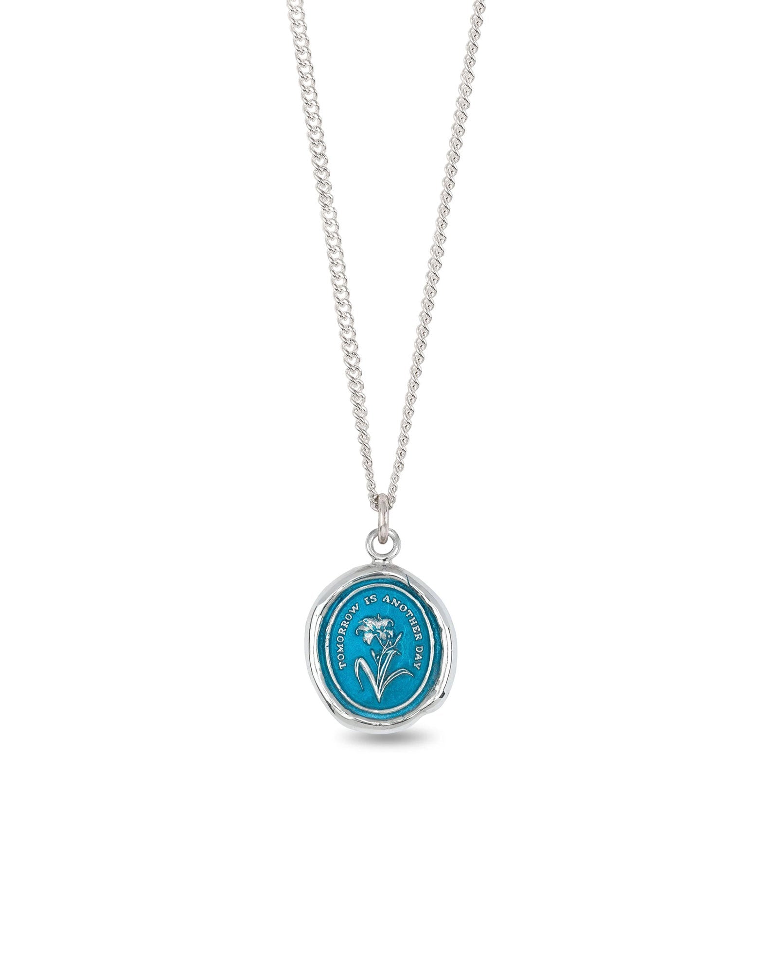 Tomorrow is Another Day Talisman | Capri Blue-Sterling Silver, Ceramic Blue-Blue Ruby Jewellery-Vancouver Canada
