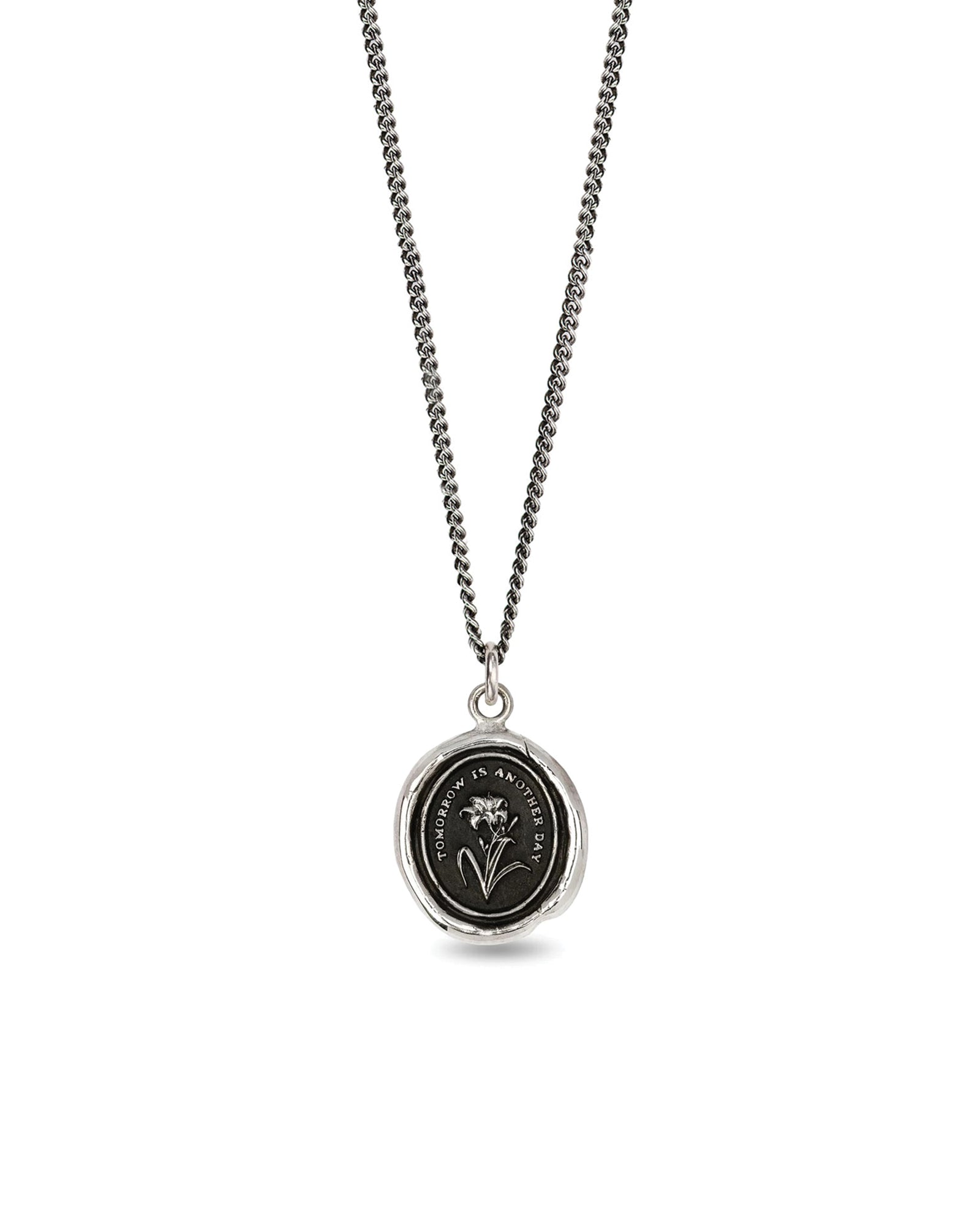 Tomorrow is Another Day Talisman-Oxdized Sterling Silver-Blue Ruby Jewellery-Vancouver Canada