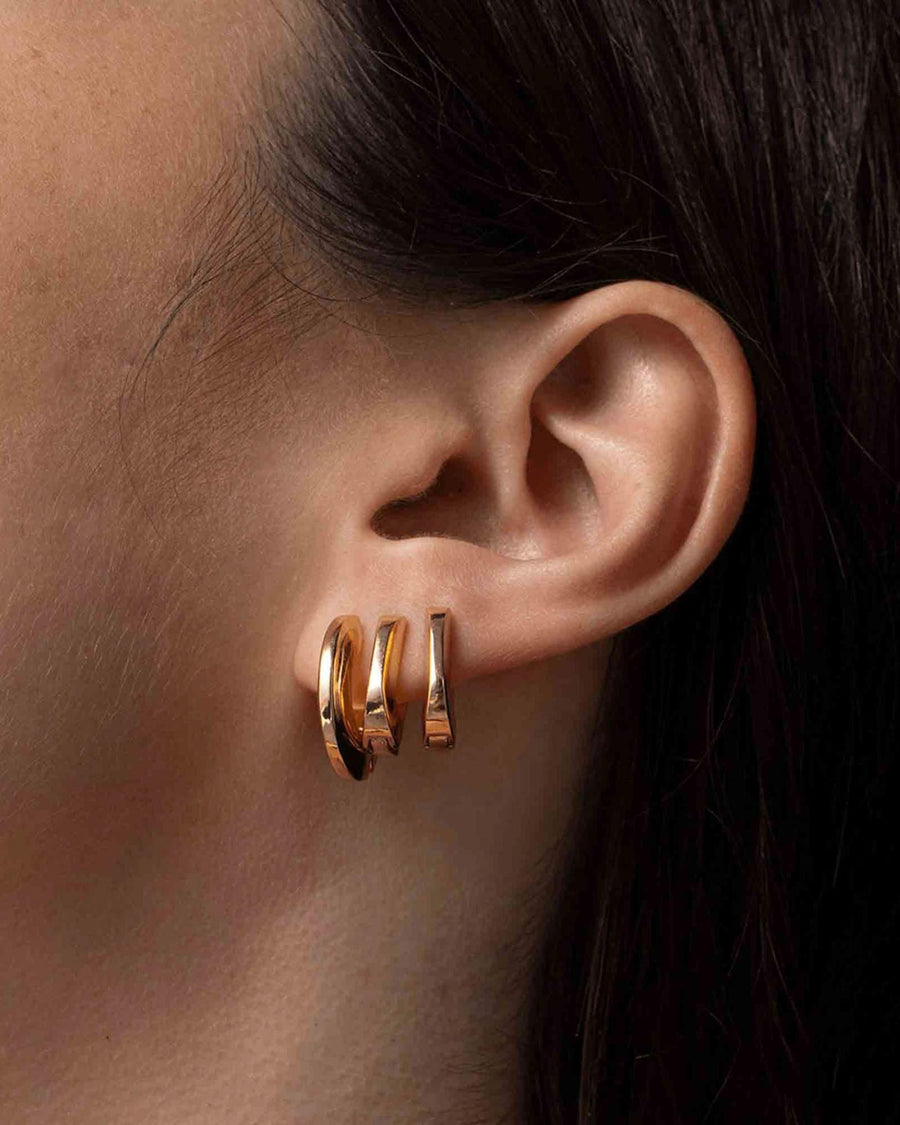 Jenny Bird-Toni Hinged Hoop Earrings I Small-Earrings-14k Gold Plated-Blue Ruby Jewellery-Vancouver Canada