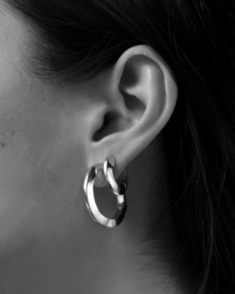 Jenny Bird-Toni Hinged Hoop Earrings-Earrings-Silver Plated-Blue Ruby Jewellery-Vancouver Canada