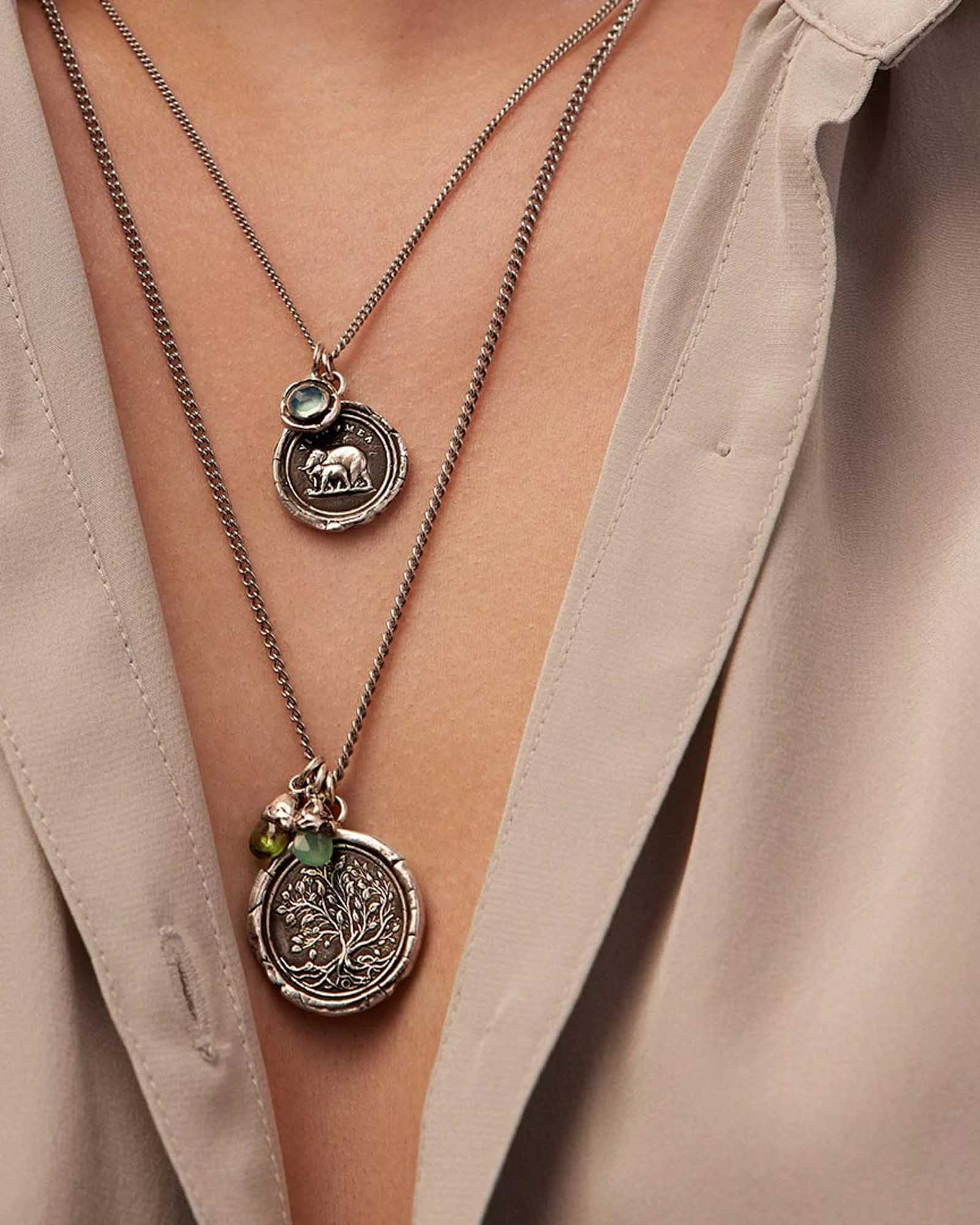 Tree Of Life Talisman-Oxidized Sterling Silver-Blue Ruby Jewellery-Vancouver Canada