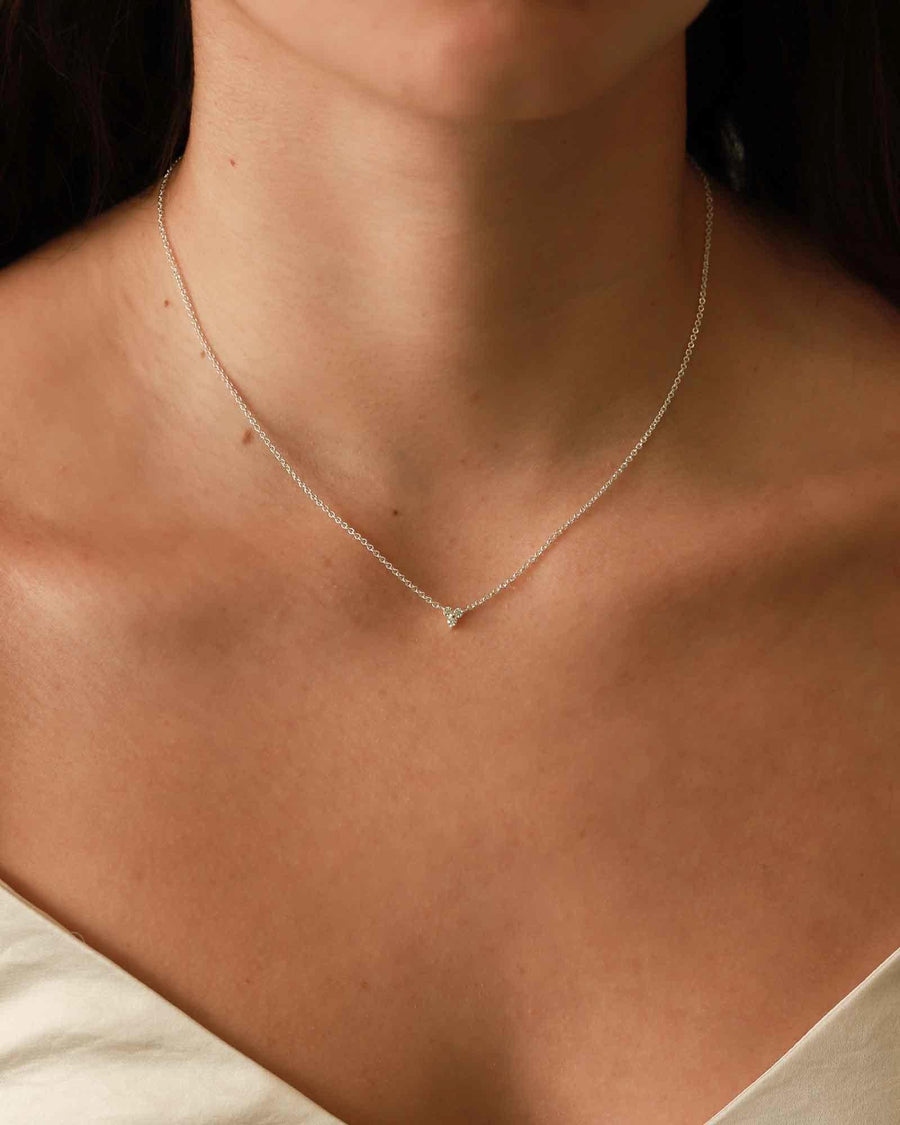 Tashi-Trillium CZ Necklace-Necklaces-Sterling Silver, Cubic Zirconia-Blue Ruby Jewellery-Vancouver Canada