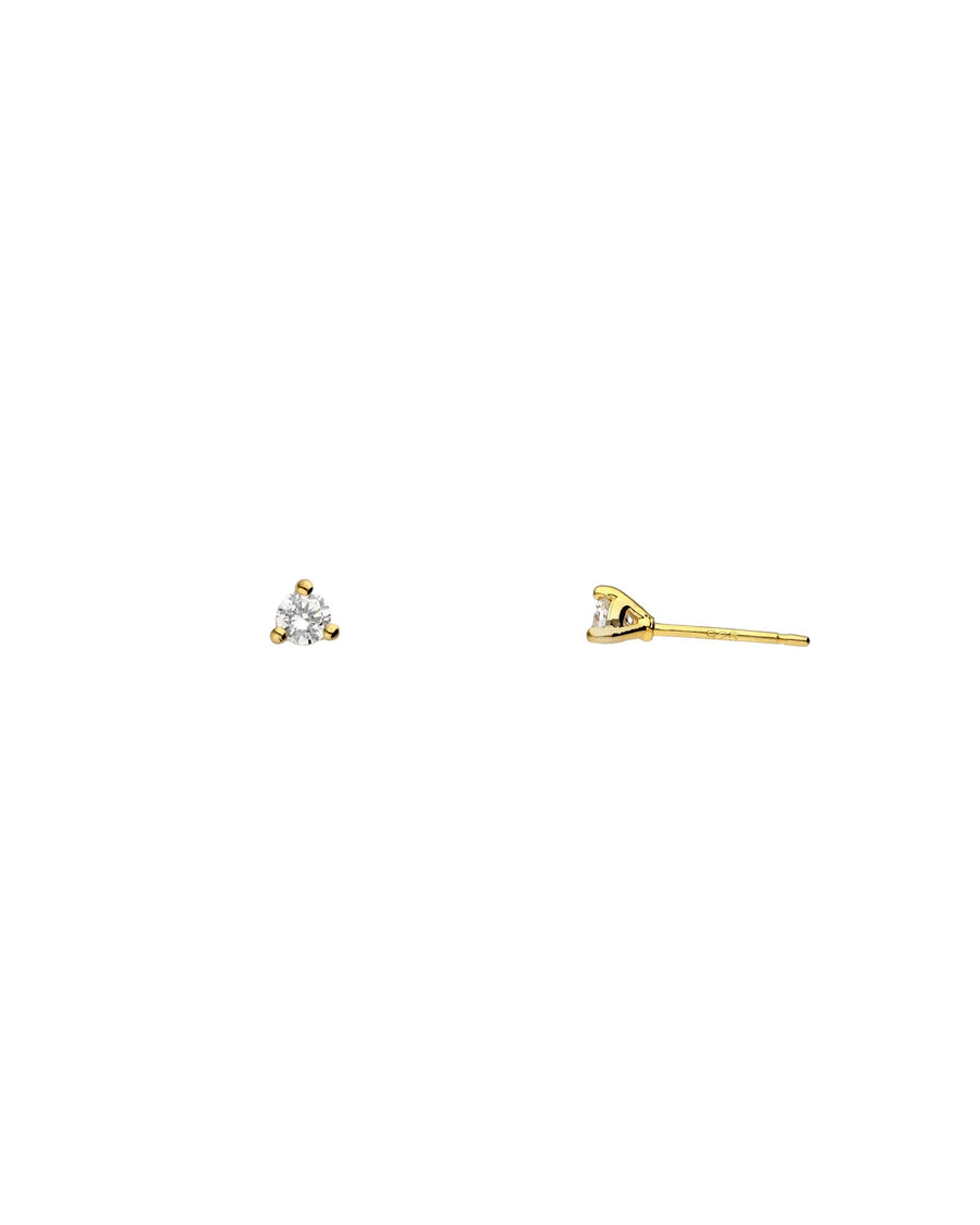 Tashi-Trillium CZ Stud I 4mm-Earrings-14k Gold Vermeil, Cubic Zirconia-Blue Ruby Jewellery-Vancouver Canada