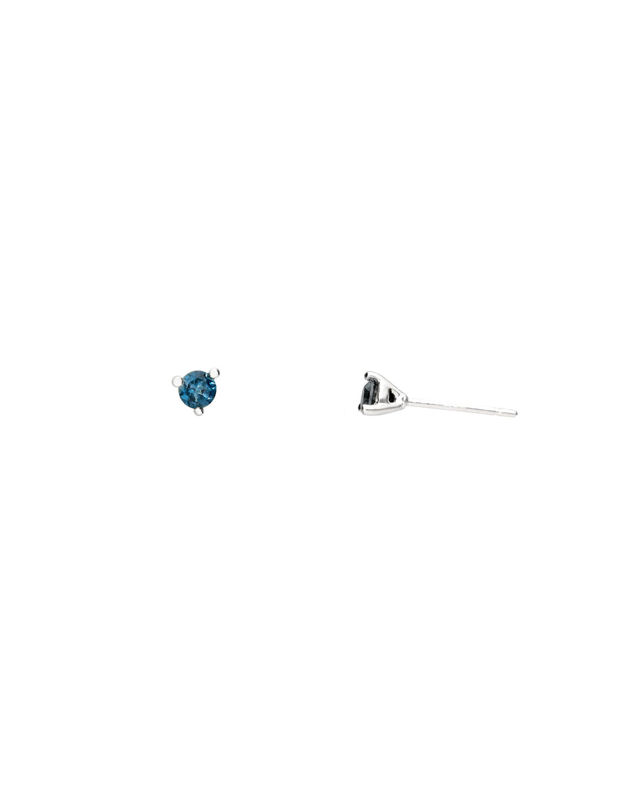 Tashi-Trillium CZ Stud I 4mm-Earrings-Sterling Silver, London Blue Topaz-Blue Ruby Jewellery-Vancouver Canada