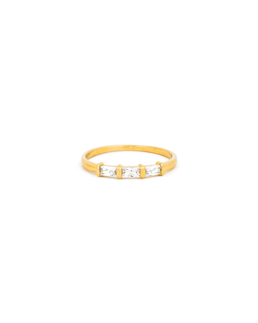 Tashi-Trio Baguette Ring-Rings-14k Gold Vermeil, Cubic Zirconia-5-Blue Ruby Jewellery-Vancouver Canada