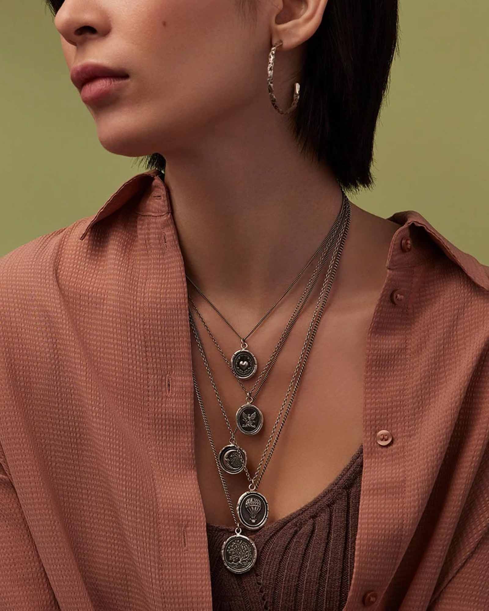 Trust The Universe Talisman-Oxidized Sterling Silver-Blue Ruby Jewellery-Vancouver Canada