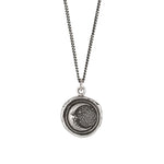 Trust The Universe Talisman-Oxidized Sterling Silver-Blue Ruby Jewellery-Vancouver Canada