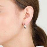 Kris Nations-Tube Hoops | 18mm-Earrings-Sterling Silver-Blue Ruby Jewellery-Vancouver Canada