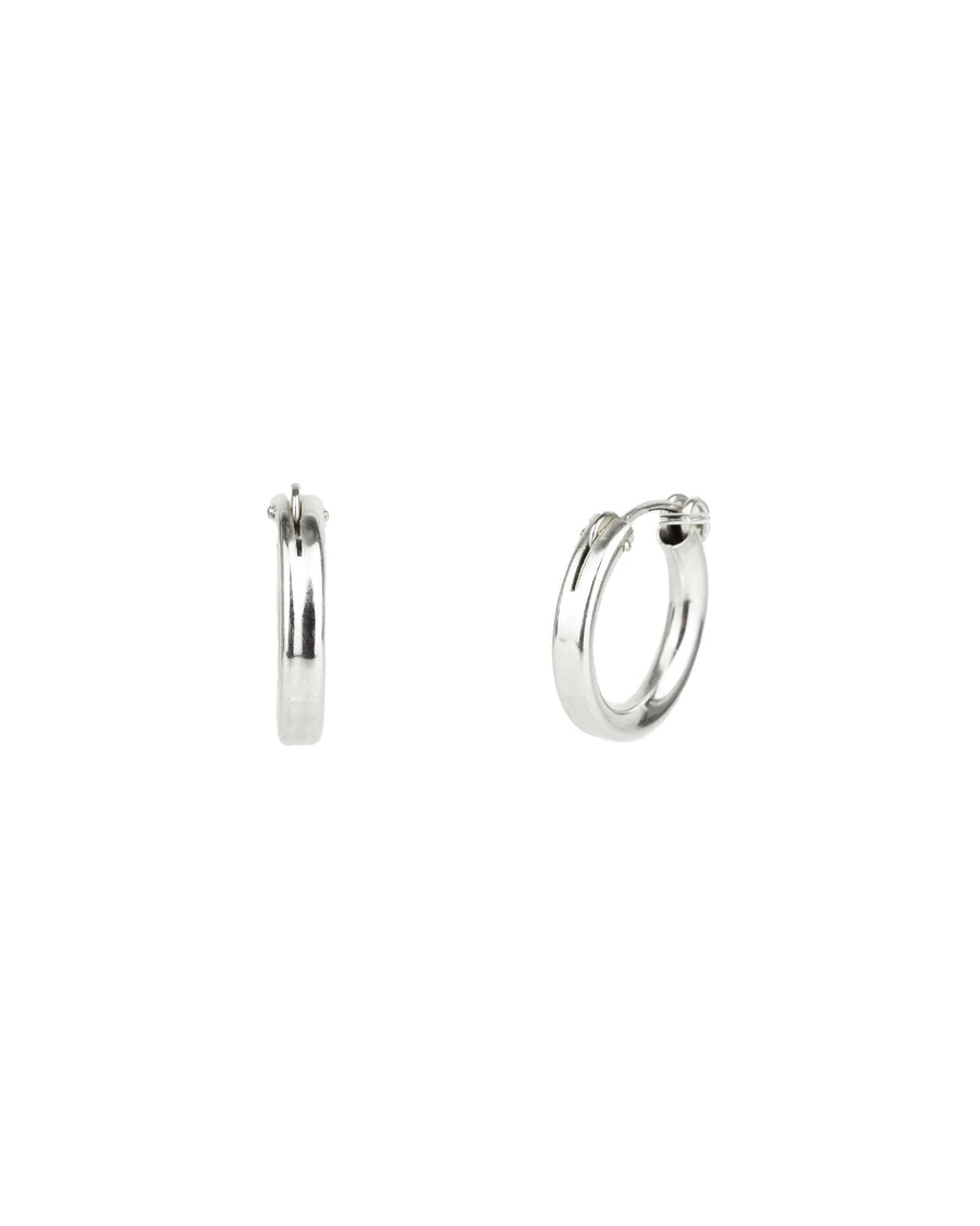 Kris Nations-Tube Hoops | 18mm-Earrings-Sterling Silver-Blue Ruby Jewellery-Vancouver Canada