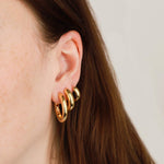 Tashi-Tube Hoops | 20mm-Earrings-14k Gold Vermeil-Blue Ruby Jewellery-Vancouver Canada