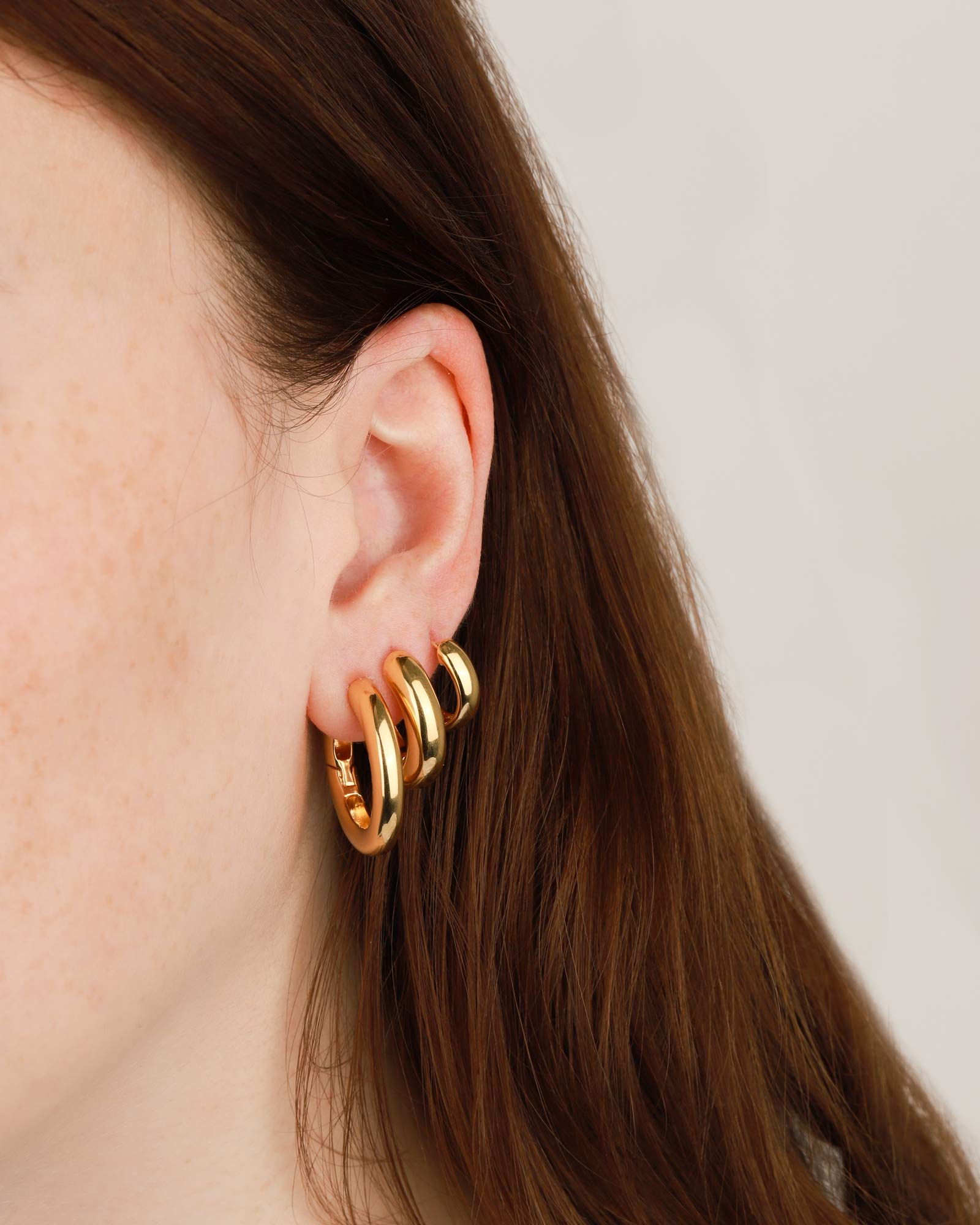 Tashi-Tube Hoops | 20mm-Earrings-14k Gold Vermeil-Blue Ruby Jewellery-Vancouver Canada