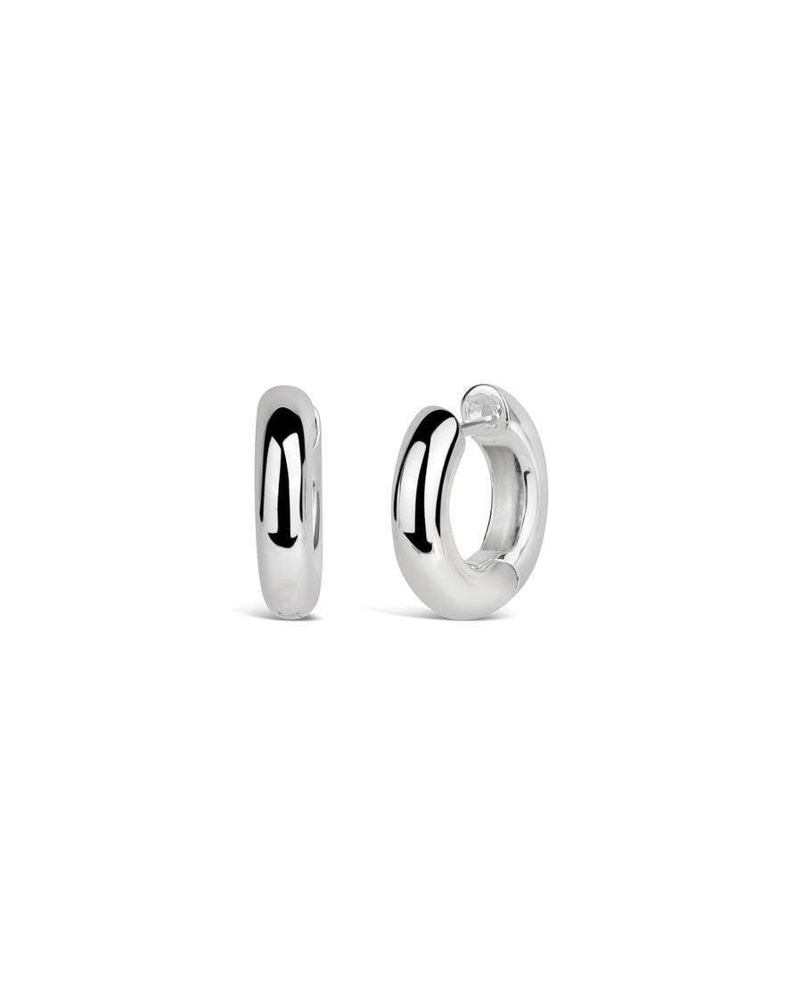 Tashi-Tube Hoops | 20mm-Earrings-Sterling Silver-Blue Ruby Jewellery-Vancouver Canada