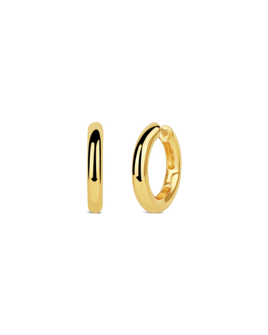 Tashi-Tube Hoops | 23mm-Earrings-14k Gold Vermeil-Blue Ruby Jewellery-Vancouver Canada