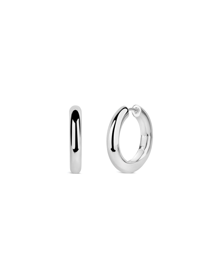 Tashi-Tube Hoops | 23mm-Earrings-Sterling Silver-Blue Ruby Jewellery-Vancouver Canada