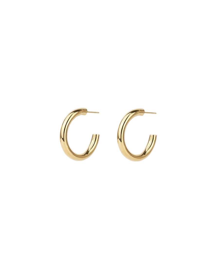 Tashi-Tube Hoops I 25mm-Earrings-14k Gold Vermeil-Blue Ruby Jewellery-Vancouver Canada