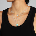 Tashi-Turquoise 6 Prong Necklace-Necklaces-Sterling Silver, Turquoise-Blue Ruby Jewellery-Vancouver Canada