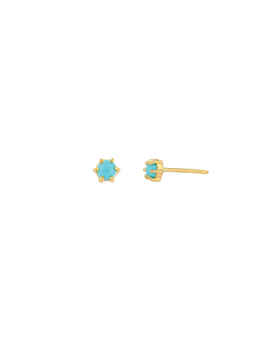 Tashi-Turquoise 6 Prong Studs-Earrings-14k Gold Vermeil, Turquoise-Blue Ruby Jewellery-Vancouver Canada