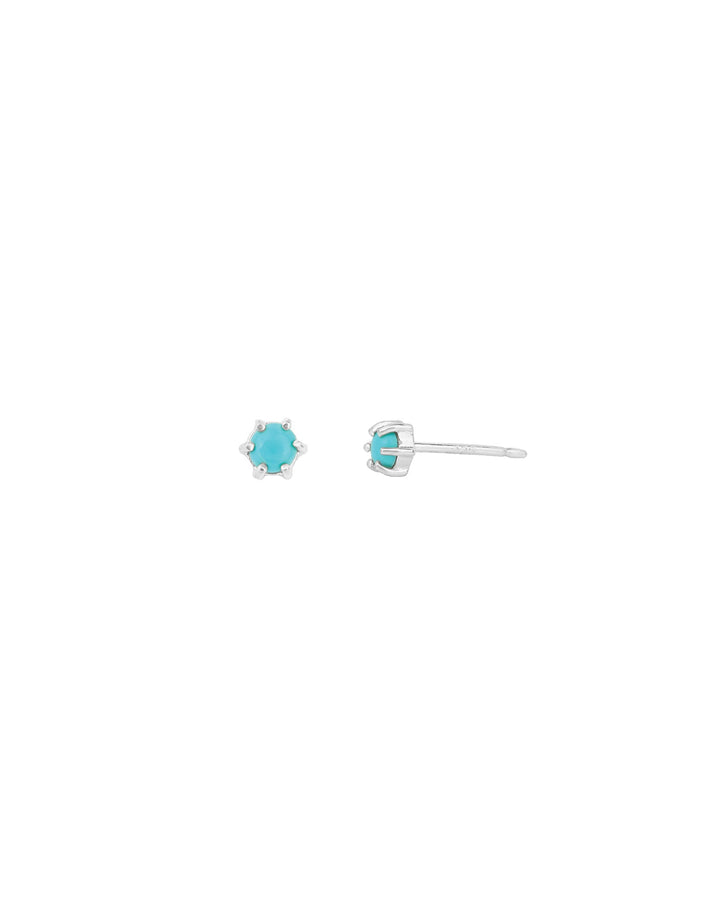 Tashi-Turquoise 6 Prong Studs-Earrings-Sterling Silver, Turquoise-Blue Ruby Jewellery-Vancouver Canada