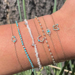 Adina Reyter-Turquoise + Diamond Evil Eye Bracelet-Bracelets-14k Yellow Gold, Turquoise, Diamond-Blue Ruby Jewellery-Vancouver Canada
